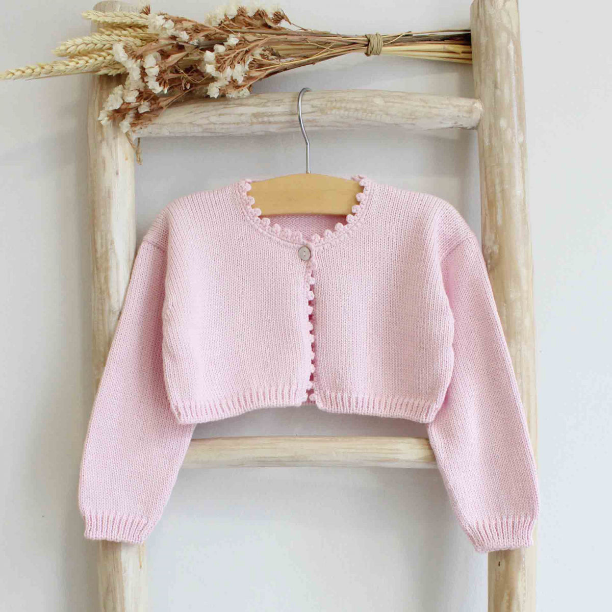 Light Pink Bolero Cardigan with one button - PKTKBLR.3 | Pukatuka